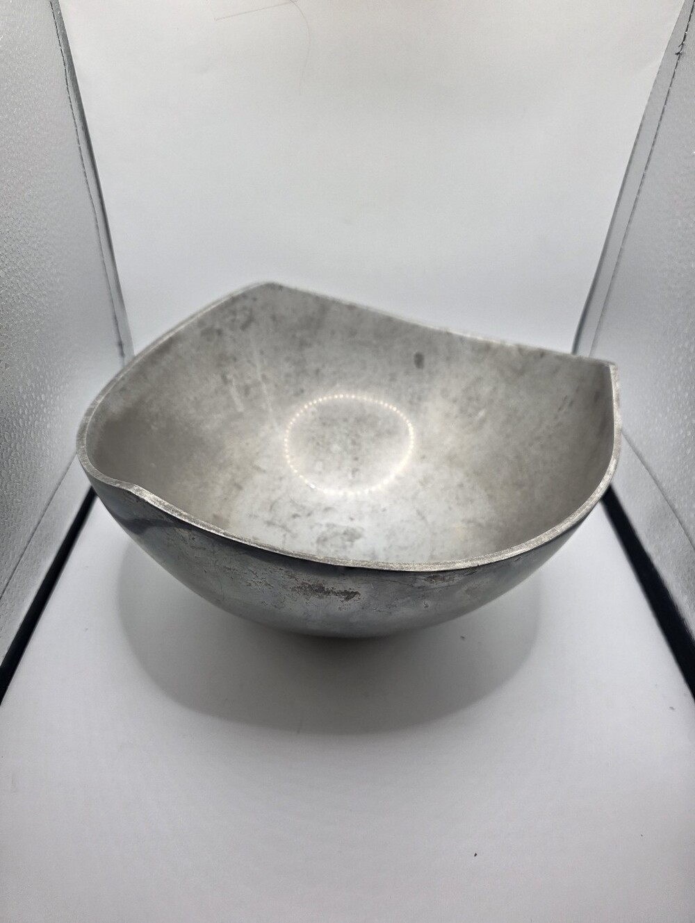 Vintage Nambe Metal Alloy Curved Square Serving Bowl #527 Mid-Century Modern